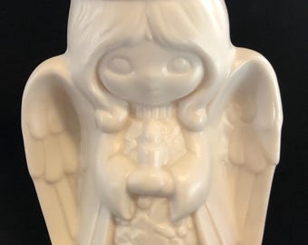 Vintage Retro Kitsch Ceramic Figural Christmas Angel Candleholder