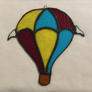 Vintage Hot Air Ballon Stained Glass Sun Catcher