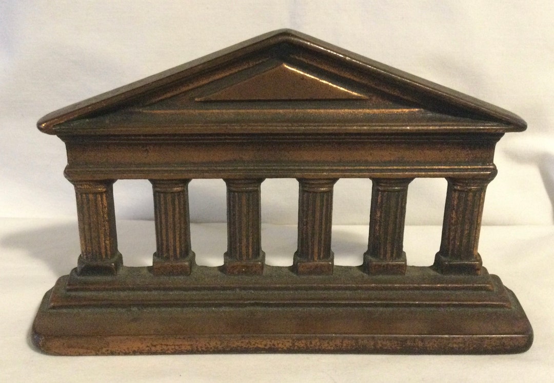 Art Deco Bronze Greek Column Building Bookend Etsy