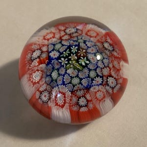 Vintage Multi Color Milefiori 2” Glass Paperweight