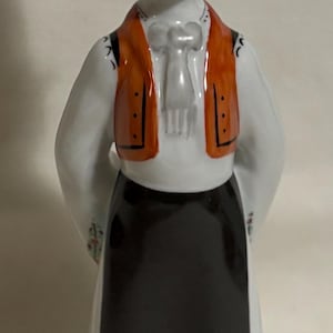Vintage Hollohaza Porcelain Matyo Boy Figurine