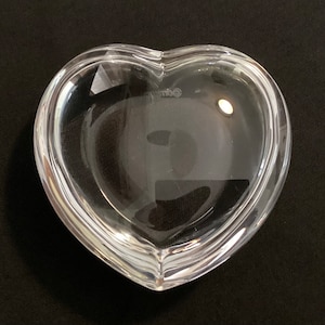 Vintage Orrefors Clear Crystal Glass Heart Shaped Paperweight