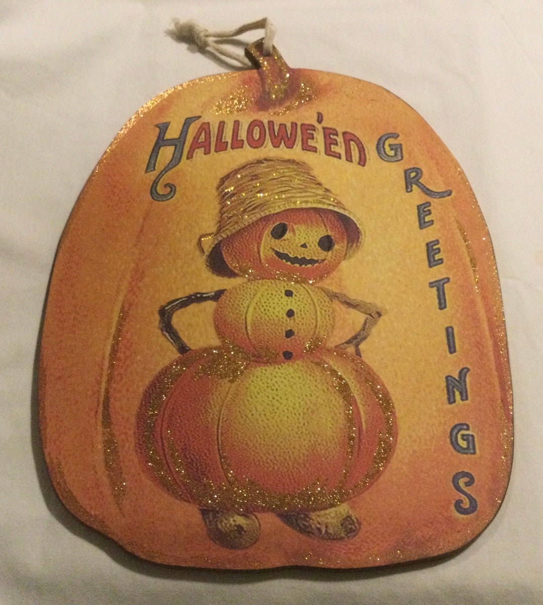 Vintage Halloween Greetings Antique Postcard Jack O Lantern Scene on ...