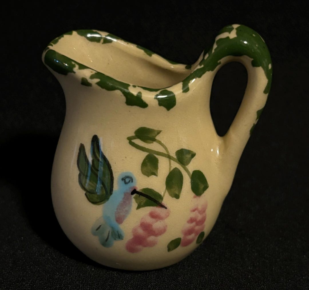 1999 Alpine Pottery Miniature Hummingbird Scene Pitcher - Etsy