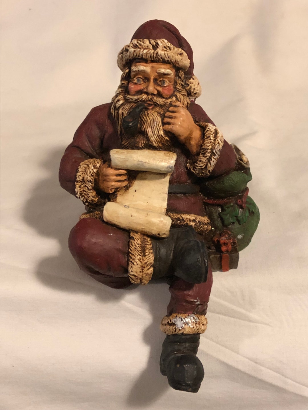 1993 Linda Webb Santa Claus W/ List Shelf Sitter - Etsy