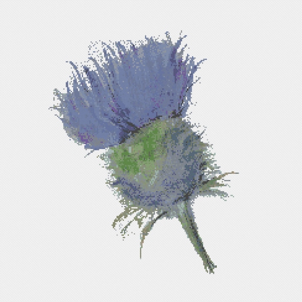 Thistle Cross Stitch Pattern - Watercolour - PDF Only - Instant Download