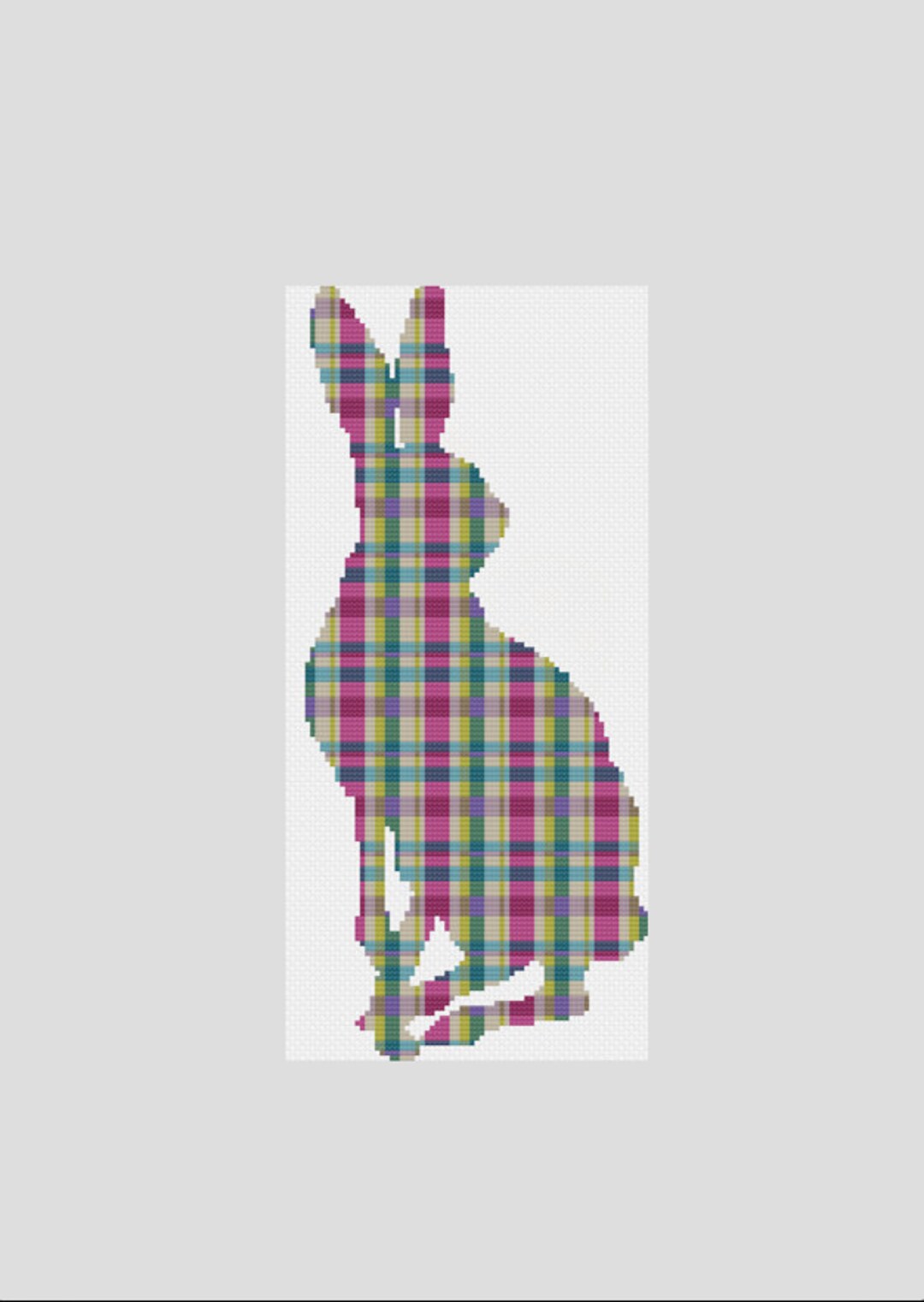 Tartan Hare / Rabbit Modern Cross Stitch Pattern - PDF - Instant ...