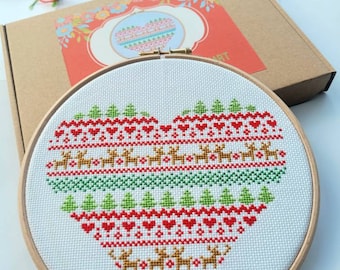Large Fair Isle Christmas Cross Stitch Kit