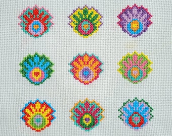 Wycinanki Polish Folk Art Modern Cross Stitch Pattern - PDF Only - Instant Download