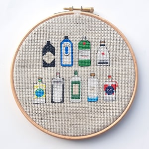 Gins Modern Cross Stitch Pattern - pdf - Instant Download