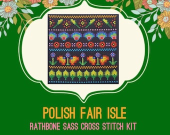 Modern Cross Stitch Kit - Polish Fair Isle
