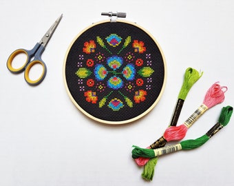 Modern Cross Stitch Pattern - Mini Polska Polish Folk Art