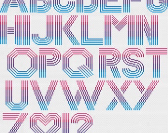 Disco Alphabet - Modern Cross Stitch Pattern