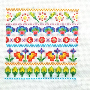 Modern Cross Stitch Pattern - Polish Folk Fair Isle