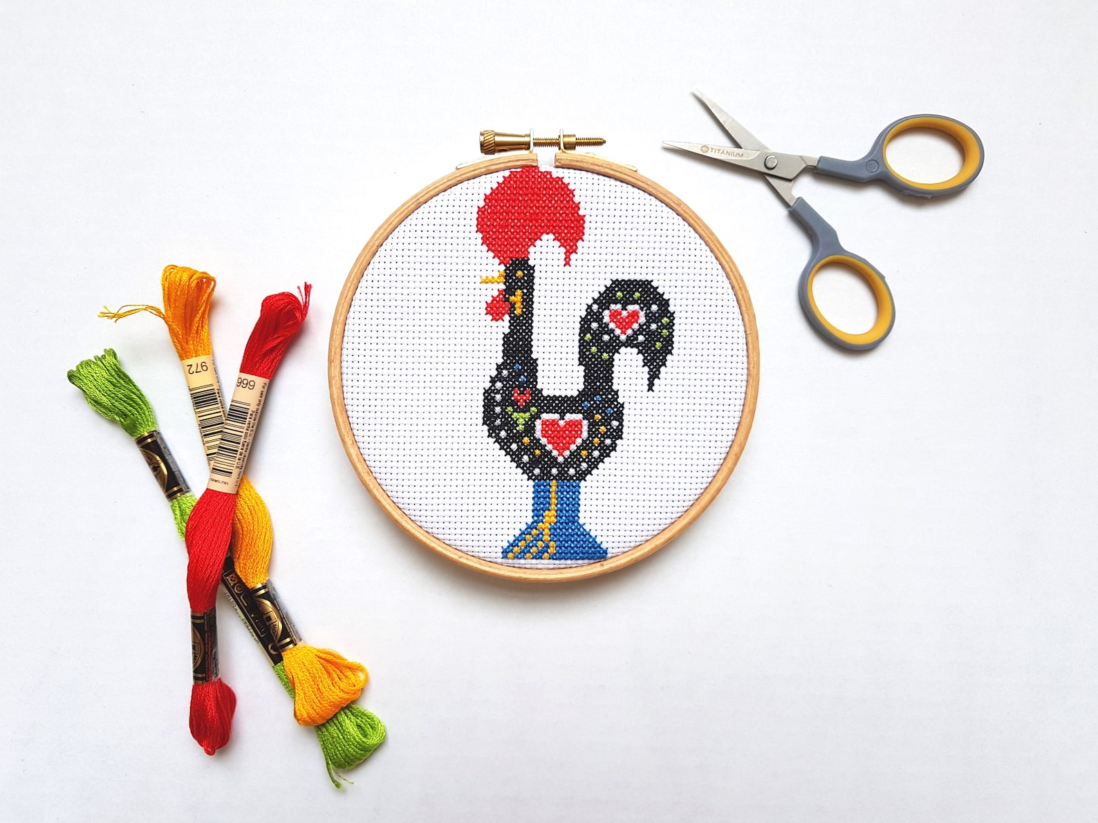 Modern Cross Stitch Pattern Portuguese Rooster Etsy UK