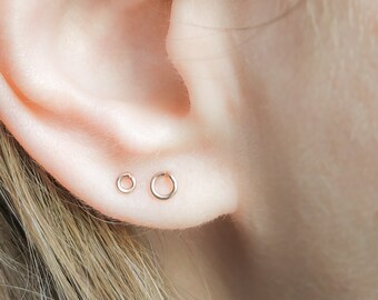 Tiny Circle Earrings - Tiny Round Studs - tiny stud earring - Petite Earrings - Petite Studs - teeny tiny studs - teeny tiny earrings