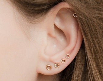 Tiny Stud Earrings - Tiny earrings - stud earring set - helix piercing - Helix Earring - helix stud - Multiple piercing - tiny circle