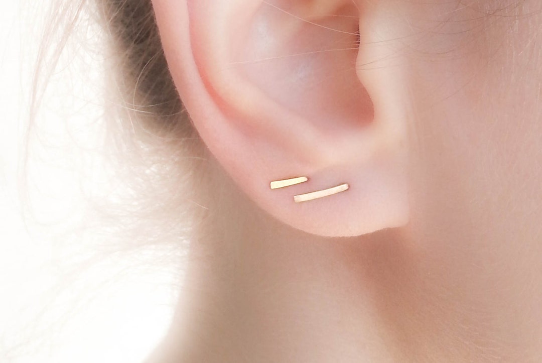 Stud Earrings Gold Bar Earrings Stud Earring Set Staple Earrings ...