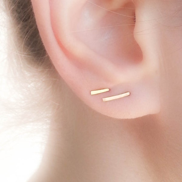 Moederdag - Stud Oorbellen - Gold Bar Oorbellen - Stud Earring set - Nietjesoorbellen - Minimalistische oorbellen - edgy oorbellen - Lijnoorbellen