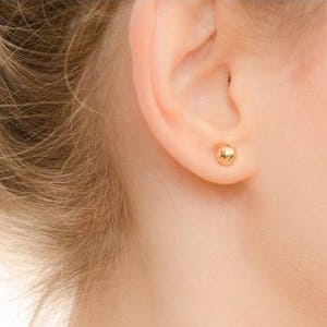 Round Gold Earrings - Gold Ball Earrings - Dot Earrings