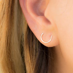 Double Piercing Double piercing hoop earring Double Lobe piercing Double hole earring Double Ear Piercing Round two hole Piercing image 1