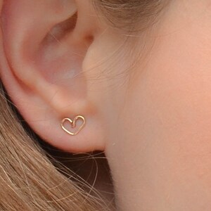 Heart stud earrings, Gold studs, Tiny heart earrings, valentines gift ,Gift for wife ,Gift for girlfriend ,Mother&#39;s Day gift