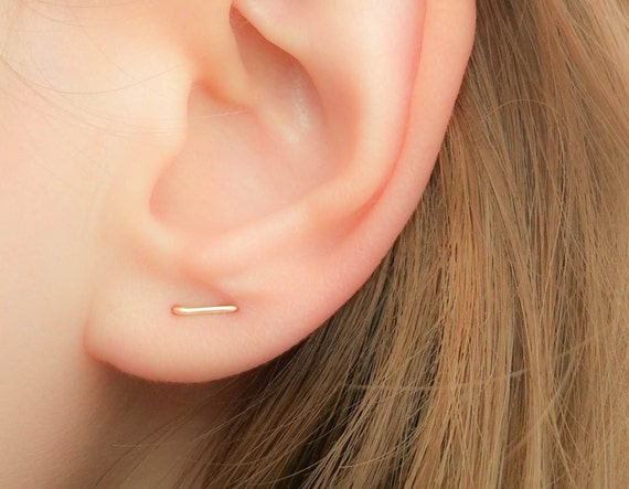 Dubbele Piercing-Double Lobe Earring-Double Post Earring-Two Hole Earrings-Twee piercing oorbellen-Staple Oorbellen-Double Piercings Earring Set Sieraden Oorbellen Oorknopjes 