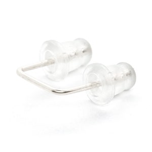Double Piercing Double Lobe Earring-Double Post Earring-Two Hole Earrings-Two piercing earring-Staple Earrings-Double Piercings Earring Set image 9