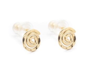 Mother Day - Gold Spiral Earrings - Classic Ear Studs - Gold Swirl stud earrings - Spiral Stud Earrings - Birthday gift