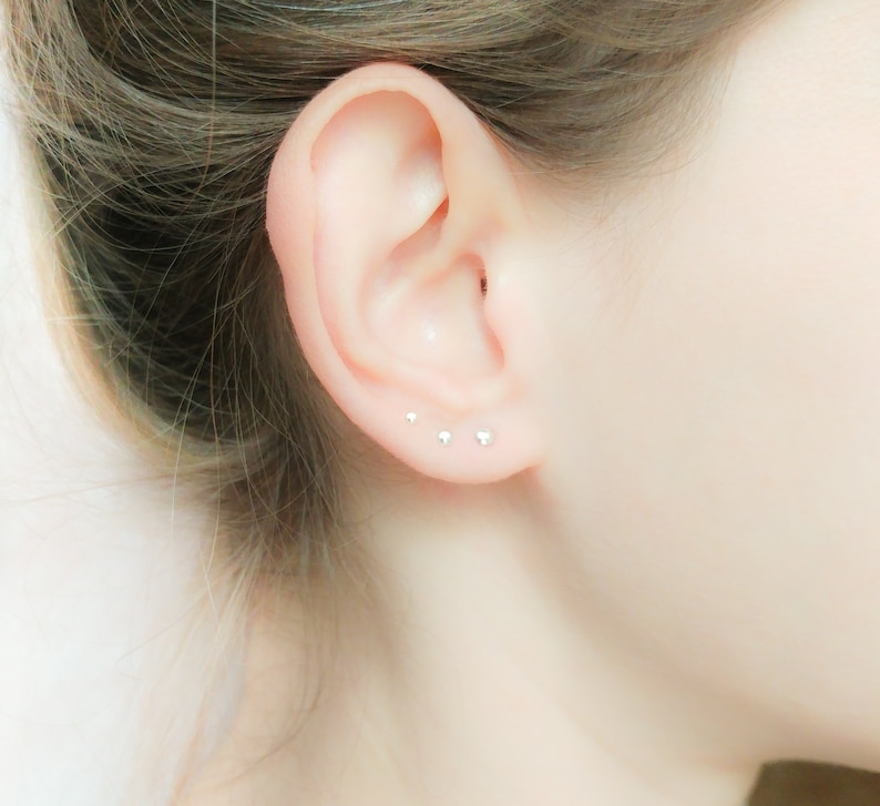 Earrings Studs Tiny Stud Earrings Silver Dot Earrings Etsy