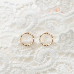 Mother Day - Circle Studs - Gold Circle Earrings - Open circle stud earrings - Round circle earrings - Gift for Mom