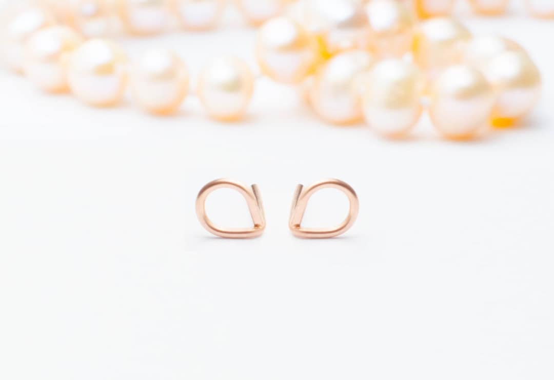 Drop Stud Earrings Rose Gold Drop Stud Earrings Rose Gold Earrings ...