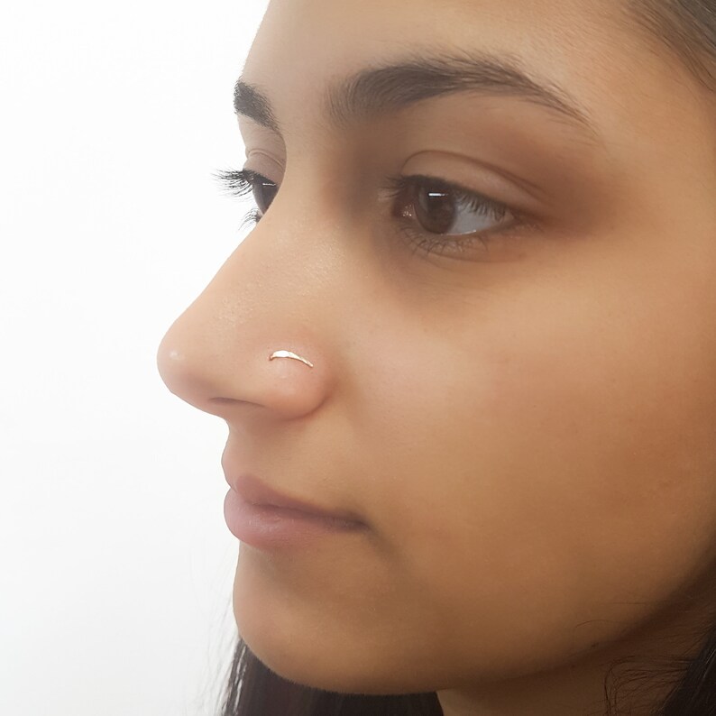 Tiny Nose Stud 22g 14k Gold Filled Nose Stud L Shape Nose Etsy