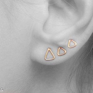 Mother Day - Triangle Stud Earrings set - Stud Set - Geometric Stud Earrings Set - Triangle Earrings, small tiny stud earrings