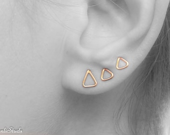 Mother Day - Triangle Stud Earrings set - Stud Set - Geometric Stud Earrings Set - Triangle Earrings, small tiny stud earrings
