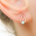 Opal Earrings - Earring stud -  Opal Earring studs - Gold opal earrings - Drop studs and opal bead - Dainty Tear drop earrings 