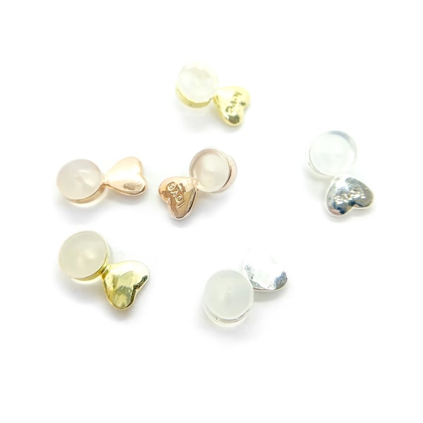 Earring Backs Lifters-Earring Lifter Earlobe Support-Heart Back Lifters-Magic Earring Back-Earring Back Lifter Support Silver Gold Rose Gold