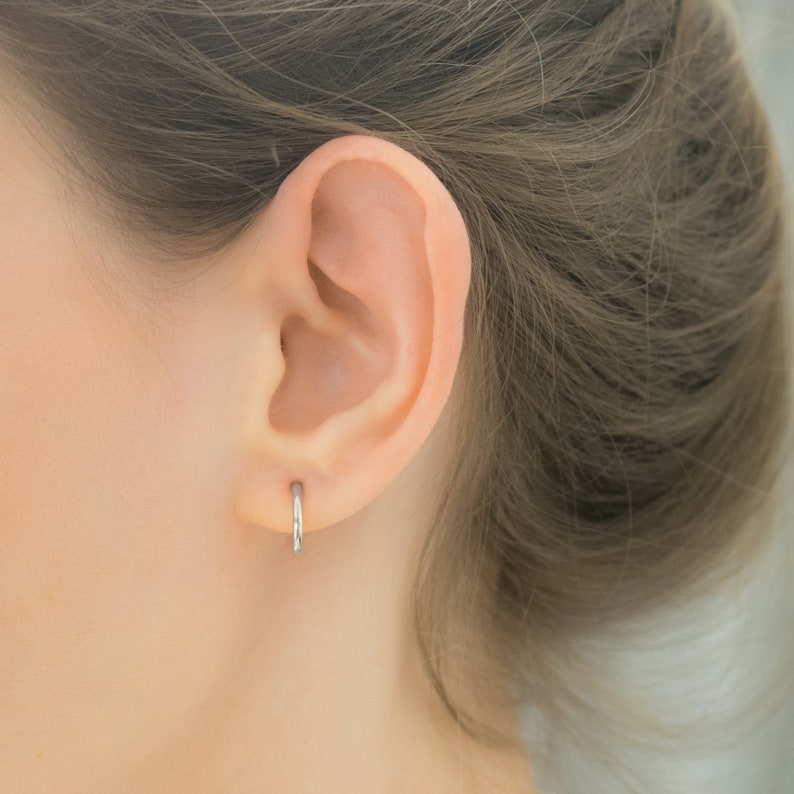 Clip On Earrings Non Pierced Earrings Invisible Clip On Earrings Clip On Hoop Earrings-Clip Earrings-Ear Cuff-Clips Earring-Tiny Hoops image 3