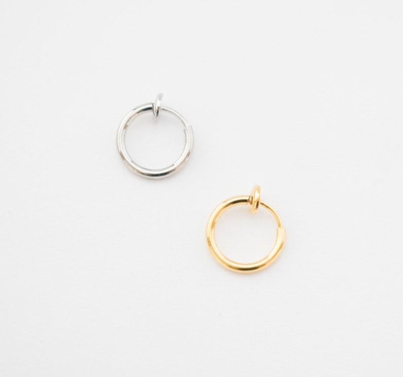 Clip On Earrings Non Pierced Earrings Invisible Clip On Earrings Clip On Hoop Earrings-Clip Earrings-Ear Cuff-Clips Earring-Tiny Hoops image 5