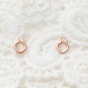 Tiny Studs - Rose Gold Earrings - Tiny square post earrings