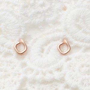 Mother Day - Tiny Studs - Rose Gold Earrings - Tiny square post earrings