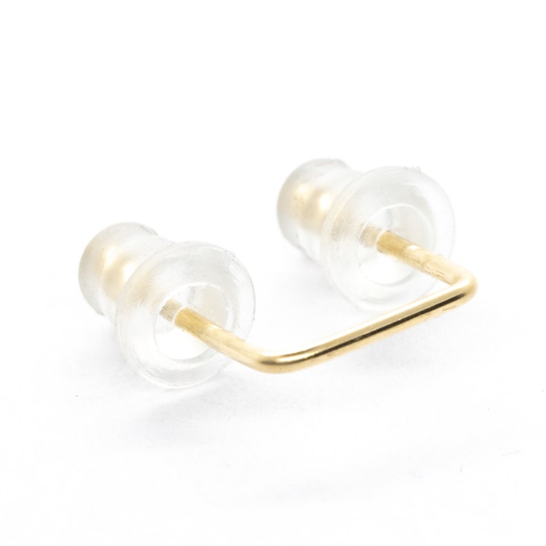 Double Piercing Double Lobe Earring-Double Post Earring-Two Hole Earrings-Two piercing earring-Staple Earrings-Double Piercings Earring Set image 8