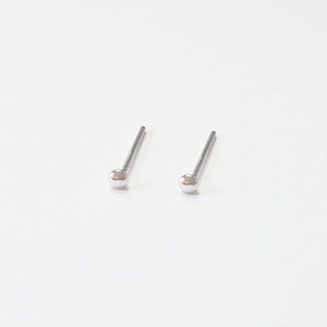 Tiny Dot Studs Earrings Round Jewelry Sterling Silver 925 Pair 2 3 4 mm hypoallergenic