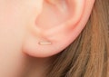 Double Piercing -Double Lobe Earring-Double Post Earring-Two Hole Earrings-Two piercing earring-Staple Earrings-Double Piercings Earring Set