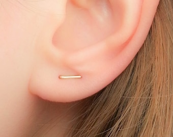 Double Piercing -Double Lobe Earring-Double Post Earring-Two Hole Earrings-Two piercing earring-Staple Earrings-Double Piercings Earring Set