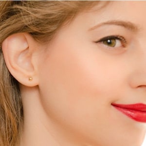 Gold Ball Stud Earrings - Ball Earrings  - Dot Earrings - Tiny stud earrings