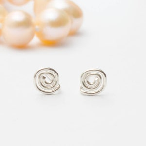 Tiny spiral studs - Tiny Swirl Earrings - Silver Spiral earrings - Minimalist jewelry - Gift for Mom