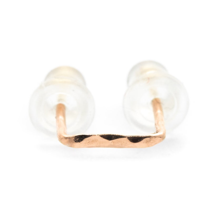 Double Piercing Double Lobe Earring-Double Post Earring-Two Hole Earrings-Two piercing earring-Staple Earrings-Double Piercings Earring Set image 5
