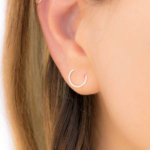 Double Piercing Double piercing hoop earring Double Lobe piercing Double hole earring Double Ear Piercing Round two hole Piercing image 2