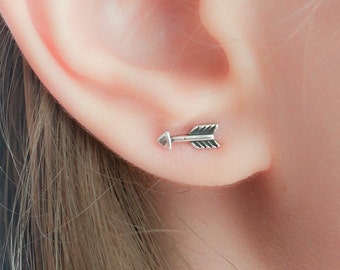 Tiny arrows Sterling Silver Stud Earrings - Silver Arrow Stud Earrings - Arrow Studs - Cupids Arrow Earrings - Love Arrow Earrings Studs